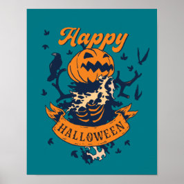 Happy Halloween Graphic Jack O Lantern Poster