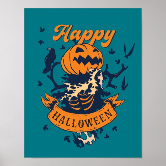  Happy Halloween Graphic Jack O Lantern Poster (Voorkant)
