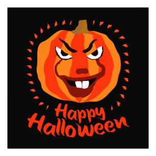 Happy Halloween 🎃 Grappig eng Spooky Pumpkin Foto Afdruk