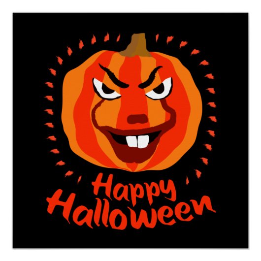 Happy Halloween 🎃 Grappig eng Spooky Pumpkin Perfect Poster (Voorkant)