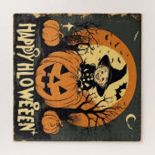 Happy Halloween Grappig  Kind en Pompoenen Legpuzzel (Horizontaal)