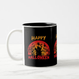 Happy Halloween Grappig ontwerp Tweekleurige Koffiemok