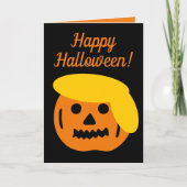 Happy Halloween grappige Trump pompoenkop cartoon Kaart (Voorkant)