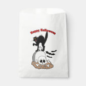 Happy Halloween Gravestone Black Cat and Skull Bedankzakje (Voorkant)