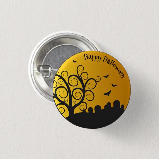Happy Halloween Graveyard | PIN-Button Ronde Button 3,2 Cm (Voorkant /achterkant)