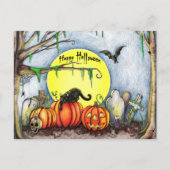 Happy Halloween Graveyard Scene Briefkaart (Voorkant)