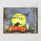Happy Halloween Graveyard Scene Briefkaart (Voorkant)