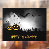 Happy Halloween Graveyard Scene Raamsticker (Vel 2)