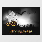 Happy Halloween Graveyard Scene Raamsticker (Vel)
