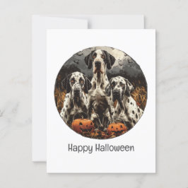 Happy Halloween Great Dane Dogs Jack O Lantern Briefkaart