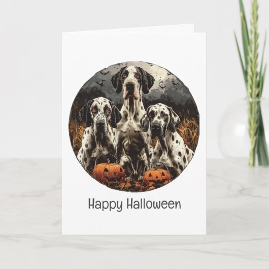Happy Halloween Great Dane Dogs Jack O Lantern Kaart (Voorkant)