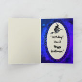 Happy Halloween Greeting Flying Witch Card Kaart (Binnen)