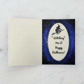 Happy Halloween Greeting Flying Witch Kaart (Binnen)