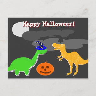 Happy Halloween Greetings Dinosaurs Briefkaart
