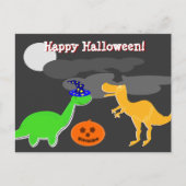 Happy Halloween Greetings Dinosaurs Briefkaart (Voorkant)