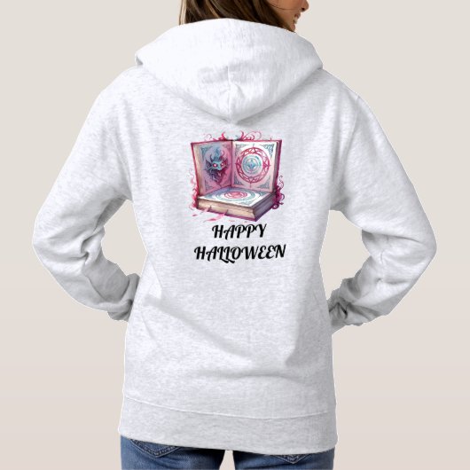 Happy Halloween Grid ontwerp spookachtige afbeeldi Hoodie (Achterkant)