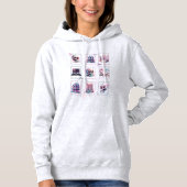 Happy Halloween Grid ontwerp spookachtige afbeeldi Hoodie (Voorkant)