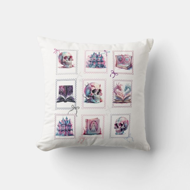 Happy Halloween Grid ontwerp spookachtige afbeeldi Kussen (Voorkant)