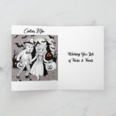 Happy Halloween | Griezelig kind met teddybeer Kaart (Binnen)