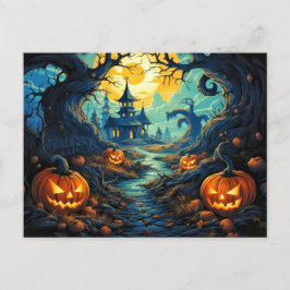 Happy Halloween | Griezelig spookbos Briefkaart