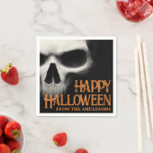 Happy Halloween griezelige spookschedel zwart sina Servet (Insitu)