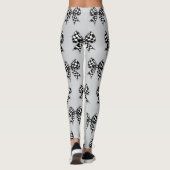 Happy Halloween grijs gecontroleerd zwarte bogen C Leggings (Achterkant)