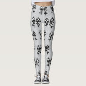 Happy Halloween grijs gecontroleerd zwarte bogen C Leggings (Voorkant)