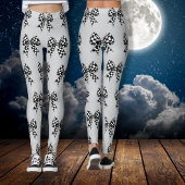 Happy Halloween grijs gecontroleerd zwarte bogen C Leggings