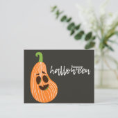 Happy Halloween grillige pompoen Briefkaart (Staand voorkant)