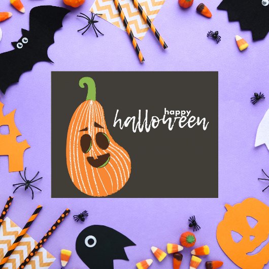 Happy Halloween grillige pompoen Briefkaart