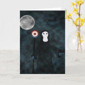 Happy Halloween Grim Reaper Naight Moon Kaart (Gele Bloem)