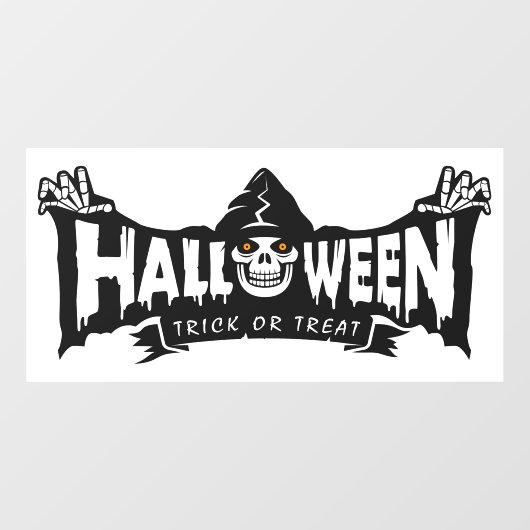 Happy Halloween Grim Reaper Raamsticker (Vel)