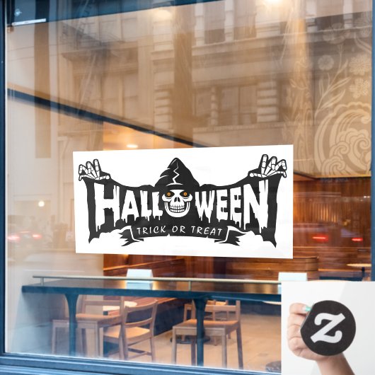Happy Halloween Grim Reaper Raamsticker (Cafe Raam)