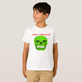 Happy Halloween Groene schedel Kind T-shirt (Voorkant volledig)