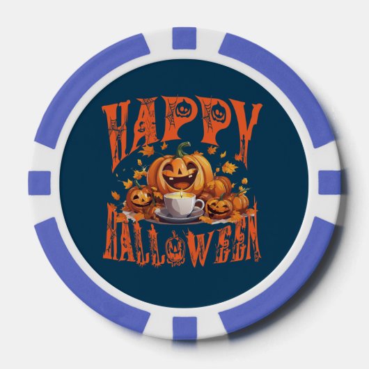 Happy Halloween groep van Happy Jack-o-Lanterns Poker Chips (Voorkant)