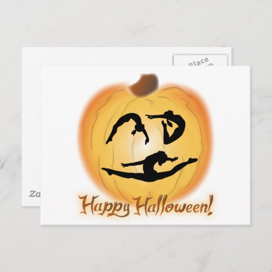 Happy Halloween Gymnastics Briefkaart (Voorkant / Achterkant)
