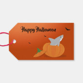 Happy Halloween haai pompoen vleermuizen Sinaasapp Cadeaulabel (Achterkant Horizontaal)