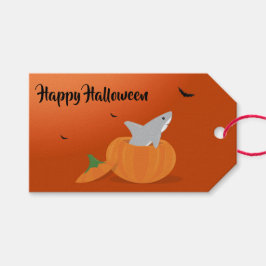 Happy Halloween haai pompoen vleermuizen Sinaasapp Cadeaulabel