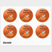 Happy Halloween haai pompoen vleermuizen Sinaasapp Ronde Sticker (Vel)