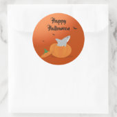 Happy Halloween haai pompoen vleermuizen Sinaasapp Ronde Sticker (Tas)
