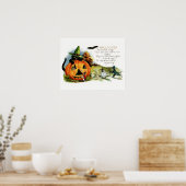 Happy Halloween  Halloween Briefkaart Art Poster (Keuken)