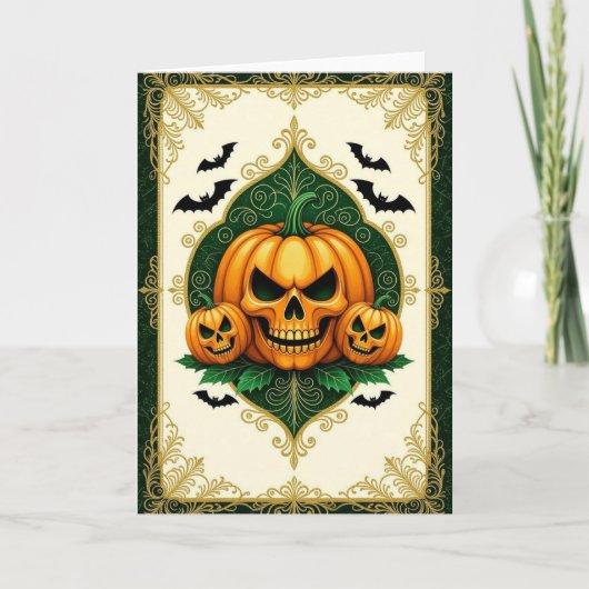 Happy Halloween, Halloween kaart, Herfst kaarten (Voorkant)