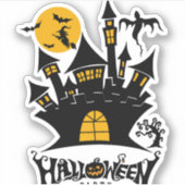 happy Halloween, Halloween party, funny Halloween Sticker (Voorkant)