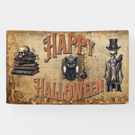 Happy Halloween |  Halloween Party Spandoek (Horizontaal)
