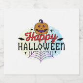 Happy Halloween, Halloween, Scary, Costume Sparkling Wijnetiket (Enkel label)