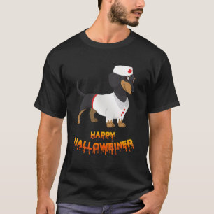 Happy Halloween Hallowweiner Daschund Dog Costume  T-shirt