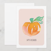 Happy Halloween Hand Painted Pumpkin Kaart (Voorkant / Achterkant)