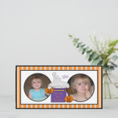 Happy Halloween Happy Ghost-fotokaarten Feestdagenkaart (Staand voorkant)