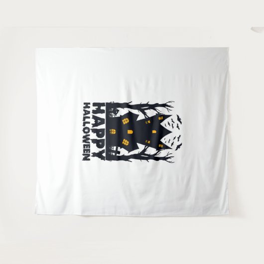 Happy Halloween Happy Halloween Happy Halloween Wandkleed (Voorkant (horizontaal))