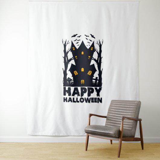 Happy Halloween Happy Halloween Happy Halloween Wandkleed (In situ)
